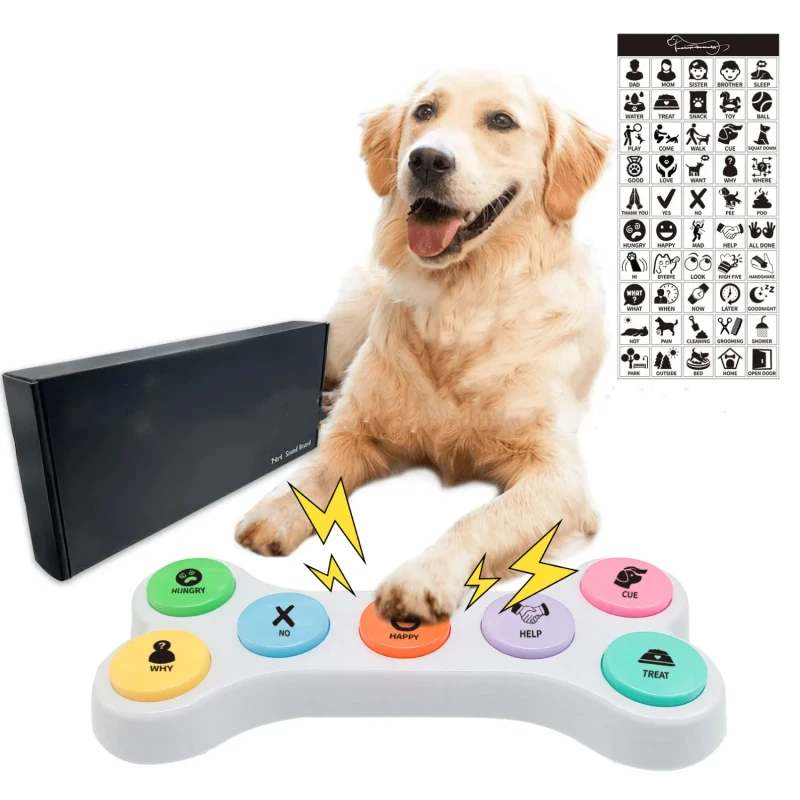 Eco Friendly Plastic Interactive Dog Speech Training Buzzers 30 Second Recording Macaron Color Tug War Pet Talking