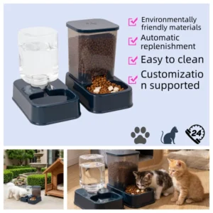 Eco Friendly Plastic Materials Pet Feeding Device and Water Dispenser for Cats and Small Dogs