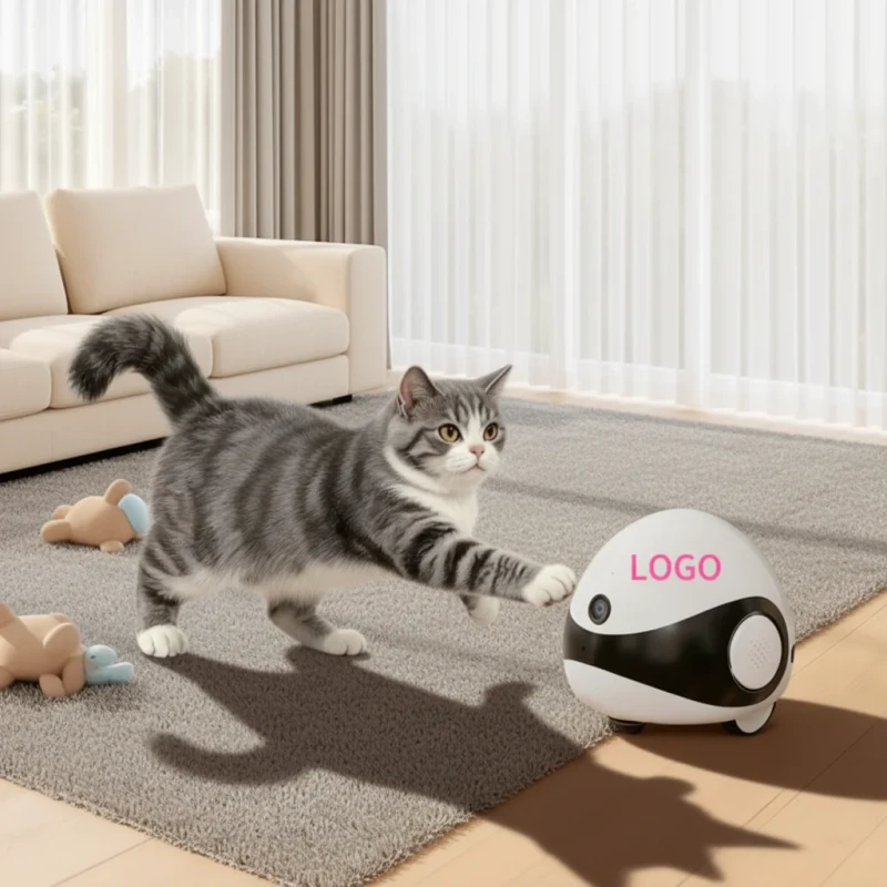 Eco Friendly Plastic Pet Products Human Pet Tracking Recognition Robot Camera Interactive Pet Toy Smart Family