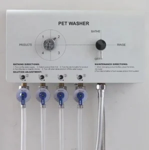 Eco Friendly Plastic Shampoo Dispenser for Pet Cleaning Bathing Grooming Salon & Household Use Wall Mount 4 Pipes