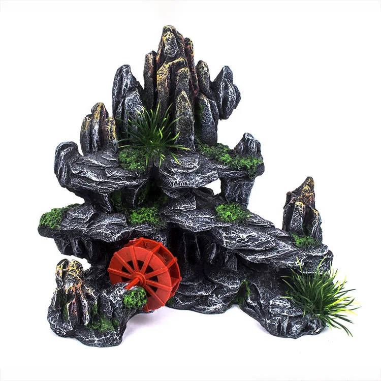 Eco Friendly Polyresin Fish Tank Ornaments Artificial Stone for Aquarium Decoration Plastic Fish Tank Decorations