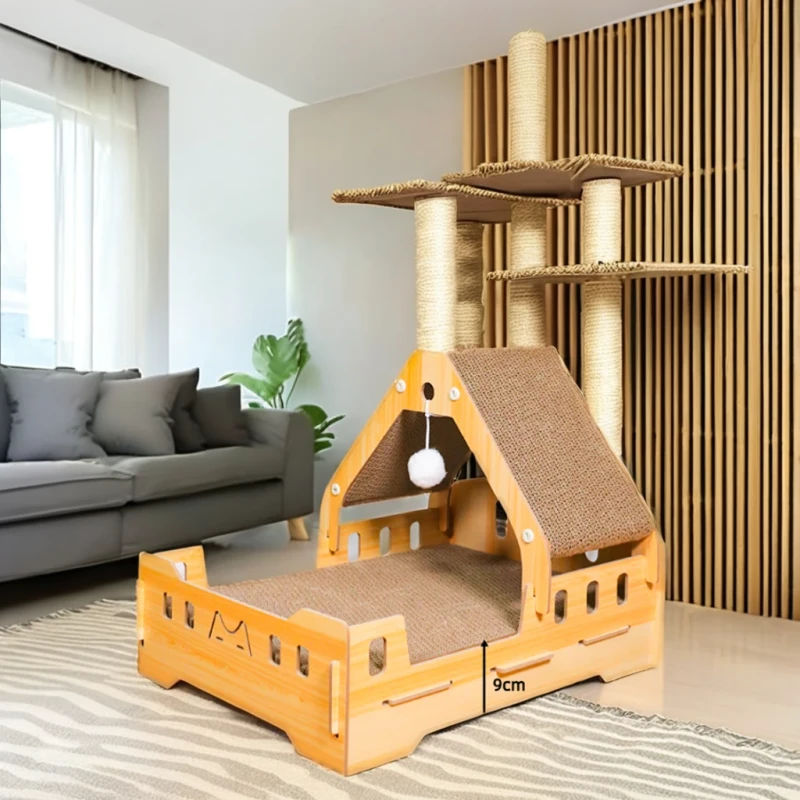 Eco Friendly Princess Bed Cat Tree Scratcher Paper Scratch Board Durable Design Carton Packed for Indoor Outdoor Use