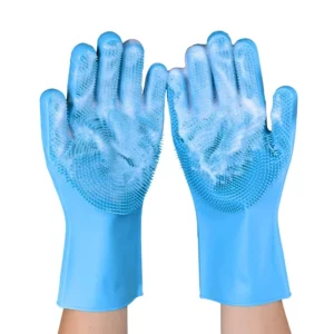 Eco Friendly Reusable Waterproof Multifunction Kitchen Cleaning Gloves Silicone Sponge Dishwashing Pet Bathing Dog Cat Care