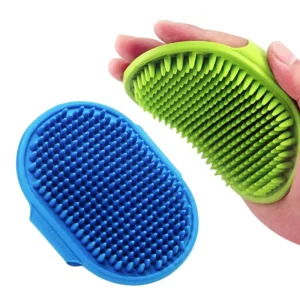 Eco Friendly Silicone Adjustable Dog Bath & Grooming Brush with Massage and Hair Removal Functions