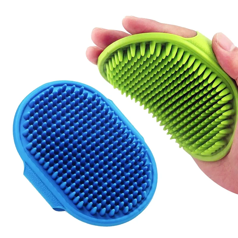 Eco Friendly Silicone Adjustable Dog Bath & Grooming Brush with Massage and Hair Removal Functions