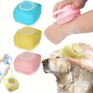 Eco Friendly Silicone Pet Bath Brush Cross Border Dog and Cat Massage Grooming Artifact for Pet Cleaning & Bathing