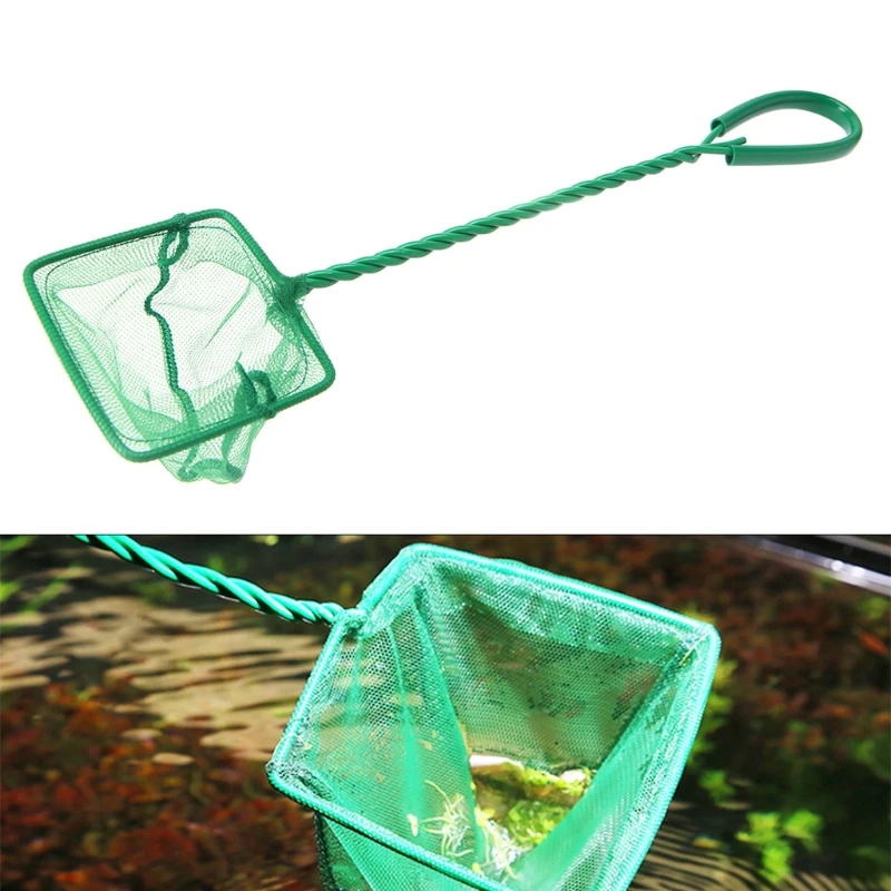 Eco Friendly Small Betta Fish Net 3"-10" Square Shrimp Aquarium Fish Cleaning Objects Plastic Floating Objects Small Fish