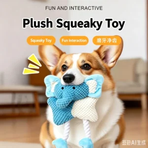 Eco-Friendly Small Dog & Cat Squeak Toy Bichon Boredom Knot in Cartoony Style Cotton Latex Plush Material for Boredom Relief