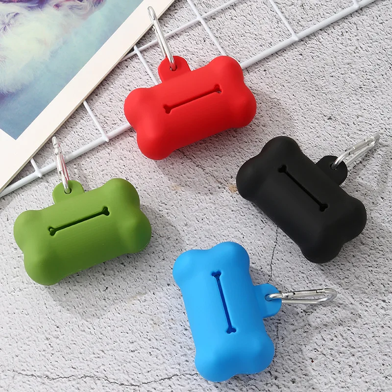 Eco-Friendly Soft Rubber Bone Pet Dog Poop Garbage Waste Disposal Bag Dispenser New Design