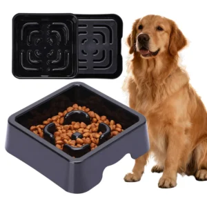Eco Friendly Solid Pattern Durable Non Slip ABS Plastic Dog Slow Feeder Bowl