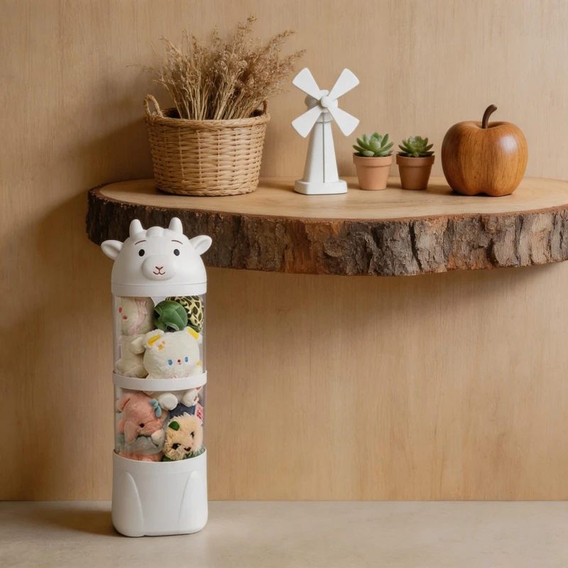 Eco Friendly Space saving Vertical Bull Top Small Stuffed Animal Organizer for Living Room Compact Playroom Corner