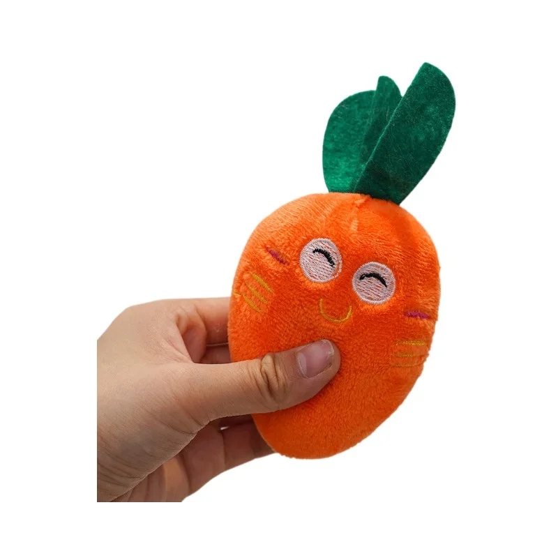 Eco-Friendly Squeak Pet Toy Set Dog Bone Cat Toy Chicken Leg Fruit Carrot Plush with Bite Resistant Feature Sound