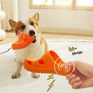 Eco Friendly TPR Chew Toys Soft Squeaking Molar Slippers for Dogs