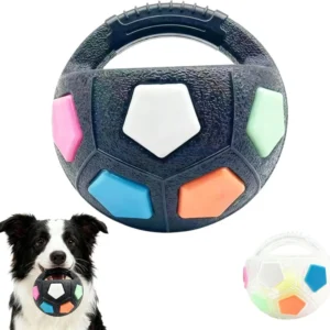 Eco Friendly TPR Football Ball Shaped Durable Pet Dog Chew Toy for Teething Relief and Outdoor Training, Squeak Toy