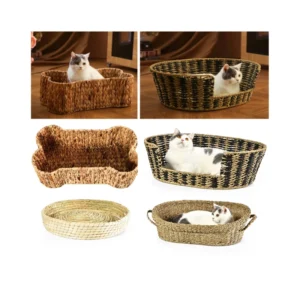 Eco Friendly Warm Comfortable Pet Accessories House Modern Cat Furniture Cozy Handmade Woven Dog Bed for Pet Cat