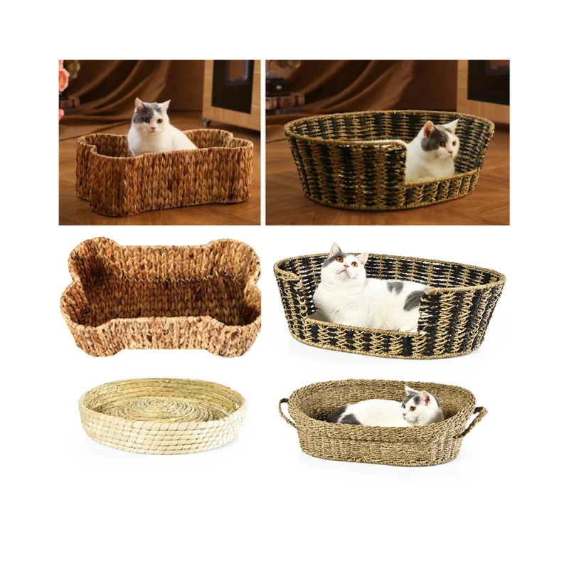 Eco Friendly Warm Comfortable Pet Accessories House Modern Cat Furniture Cozy Handmade Woven Dog Bed for Pet Cat