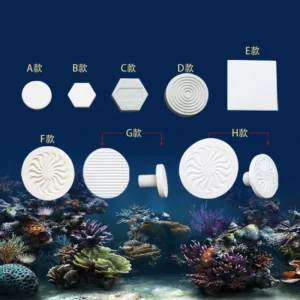 Eco Friendly White Ceramic Plugs Round Plate Base Coral Frag Disks Holder with Various Sizes for SPS LPS Aquarium Tiles