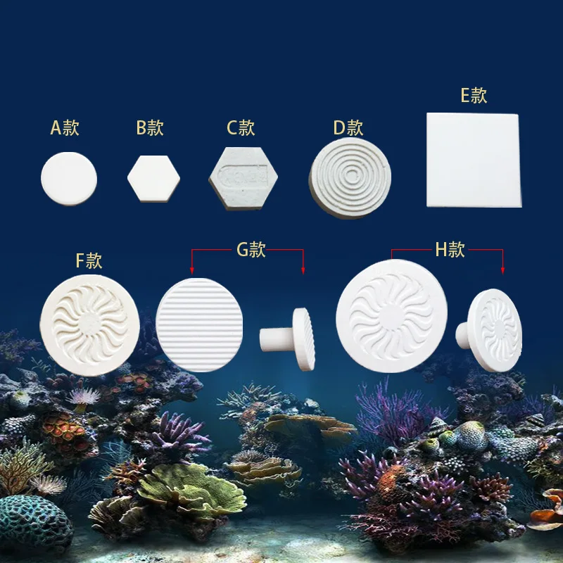 Eco Friendly White Ceramic Plugs Round Plate Base Coral Frag Disks Holder with Various Sizes for SPS LPS Aquarium Tiles