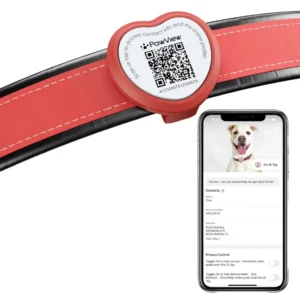 Eco-friendly Anti-Lost Silicone Print Pet ID Leash Tag Heart-Shaped Dog Leash