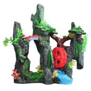 Eco friendly Chinese Water Town Aquascape Decor Non Toxic Resin Rockery Ornament Fish Shrimp Aquariums Living Desktop