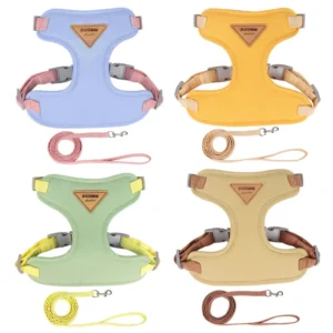 Eco-friendly Cotton Anti-Break Dog & Cat Chest Strap Leash with Adjustable Rope for Pet Walking