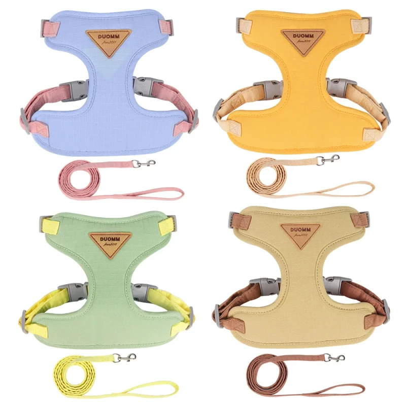 Eco-friendly Cotton Anti-Break Dog & Cat Chest Strap Leash with Adjustable Rope for Pet Walking