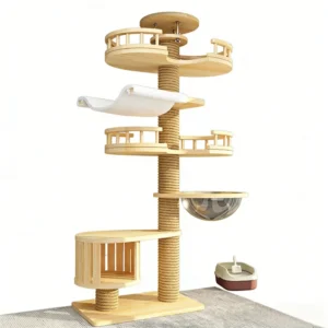 Eco friendly Customizable patterns Floor to ceiling Cat Climbing Frame Jumping Platform Cat Tree Condo Furniture Pet House Tower