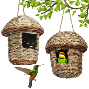 Eco friendly Handmade Bird Cage Creative Pastoral Ecological Bird House Explosive Hibiscus Grass Bird Nest Landscaping Decking
