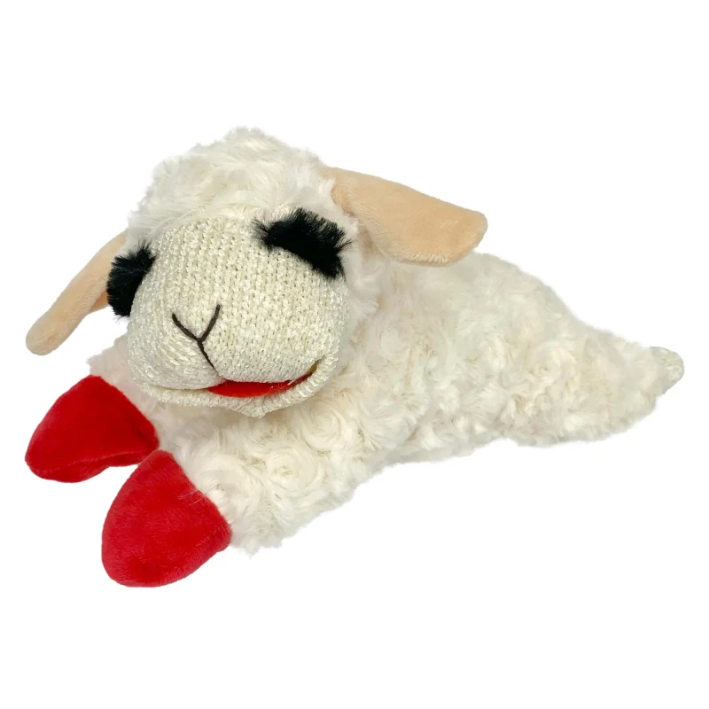 Eco-friendly Non Toxic Lovely Mini Lamb Chop Sponge Plush Squeaky Pet Toy for Dogs and Cats