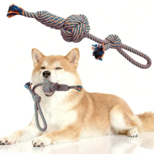 Eco friendly Pet Chew Toy Indoor Rope Knot Interactive Dog Toy for Playing Cleaning Teeth
