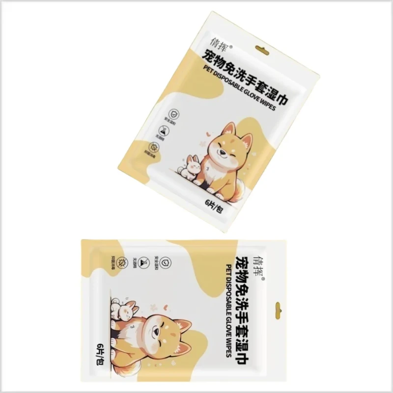 Eco friendly Soft Pet Bathing Wipes Disposable Dog Cat Wet Gloves for Effective Cleaning