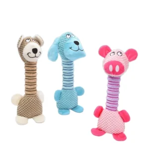Eco friendly Soft Squeak Cat Dog Training Plush Toy Cute Pet Chew Toys for Teeth Cleaning