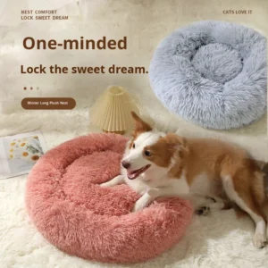 Eco friendly Solid Dog Cat House Long Plush Pet Bed Warm Winter Dog Mat 100% Cotton Machine Washable All Seasons Magic Guest