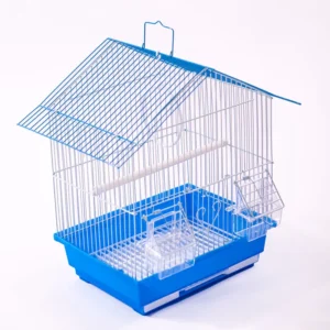 Eco friendly Solid Metal Small Bird Cage with Plastic Tray for Parrots Bago Tiger Skin Peony Design