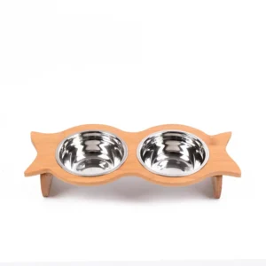 Eco friendly Wooden Pet Dog & Cat Bowl with Rack Sustainable Feeders
