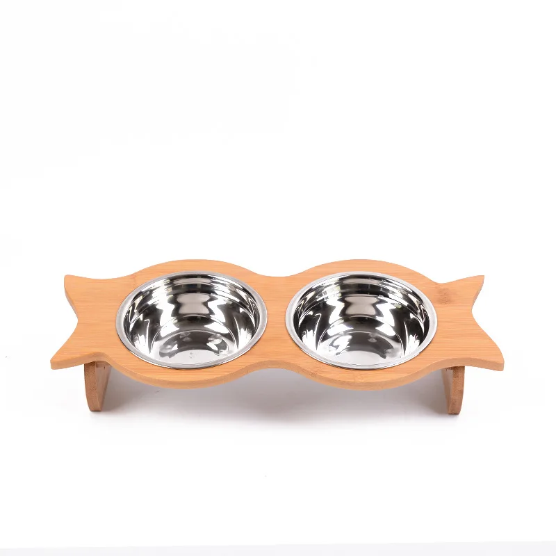 Eco friendly Wooden Pet Dog & Cat Bowl with Rack Sustainable Feeders