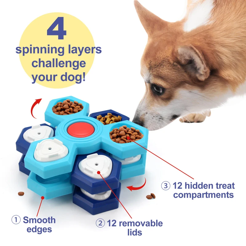 Educational PP Manual Pet Toy Multi layer Rotating Slow feeding Disc for Dog Training and Foraging