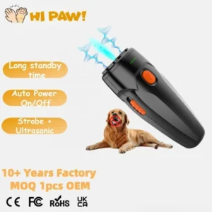 Effective Dog Deterrent Device Rechargeable 1 Year Standby Time Stop Barking Control Ultrasonic Flash Dog Repellent