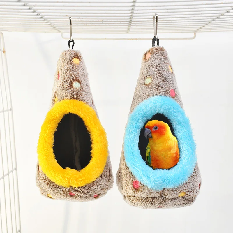 Egg Shaped Bird Nest Budgerigar Lovebird Finches Winter Warm Thickened Cotton Velvet Nest Cage Supplies Hanging