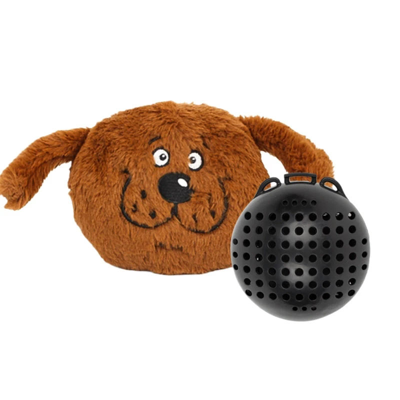 Electric Bouncing ABS Cotton Dog Ball Plush Toy Squeak Interactive Multiple Animal Head Sounds Bite Resistant Design Exercise