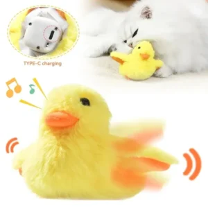 Electric Interactive Kitten Toys Rechargeable Flapping Bird Duck Plush Pet Toys Squeaking Catnip Toys for Cat Dog