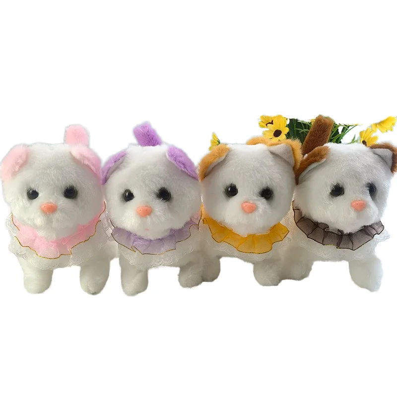 Electric Simulated Stuffed Kids Pet Cat Plush Toy Cute Walking Play Pet Factory Direct Available