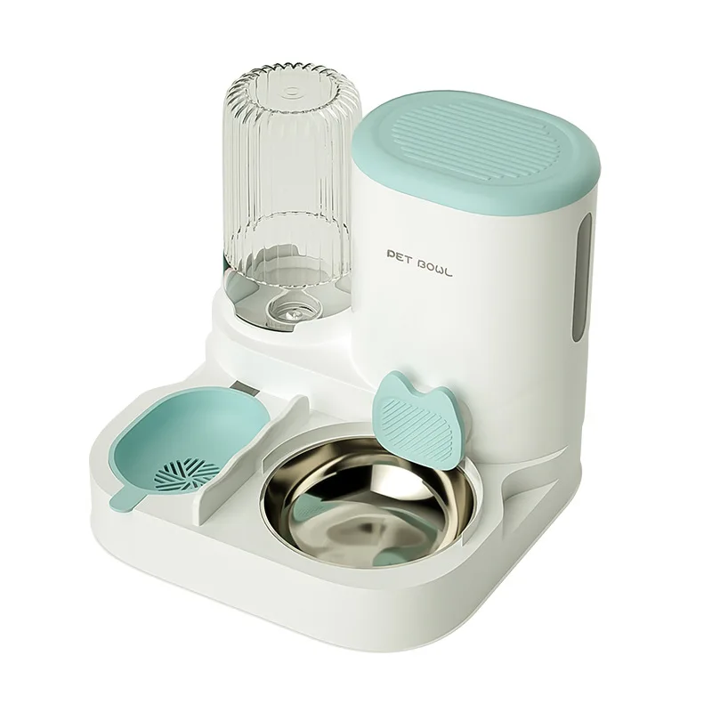 Electric Small Size All-in-One Pet Feeding Water Dispenser and Dog Food/Cat Rice Bowl Stainless Steel for Puppies and Kittens