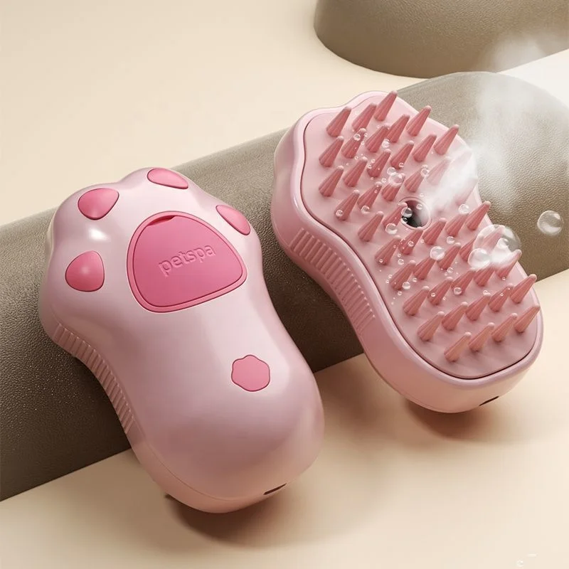 Electric Steamy Pet Bath Comb Multifunctional Pet Cleaning and Bathing Hair Remover Brush