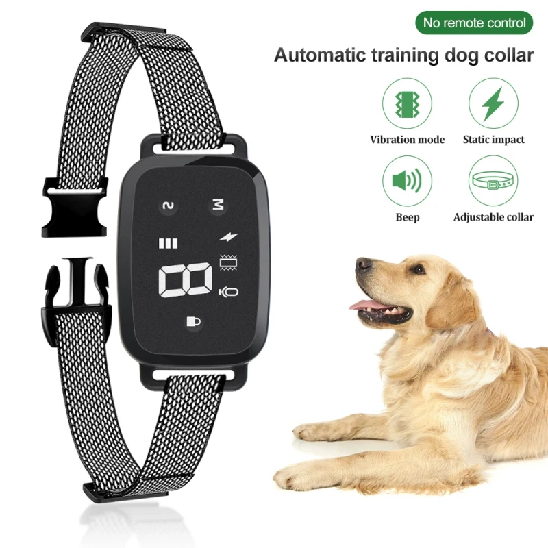 Electronic Anti Bark Control Waterproof Adjustable Dog Collar Shock Vibration Rechargeable Dog Training Collar