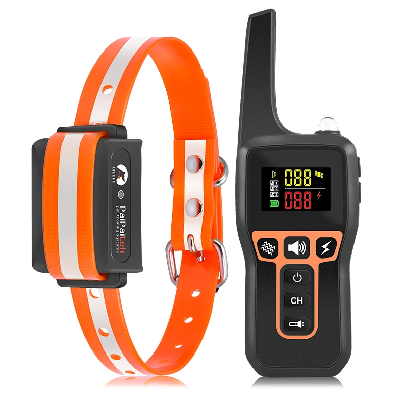 Electronic Bark Training Collar Color Screen Shock Pet Training Products Dog Training Collar with Remote Control