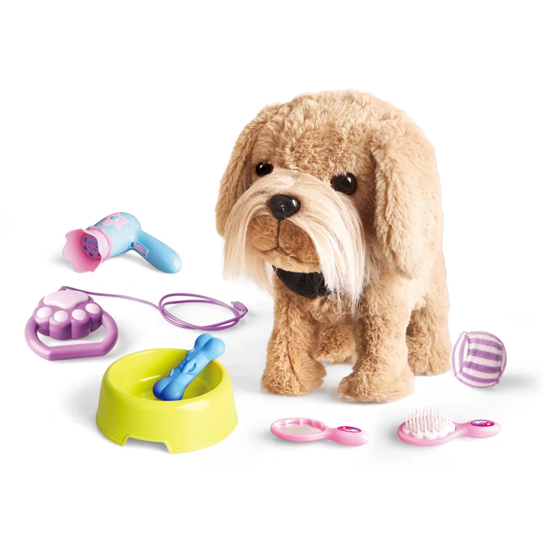 Electronic Pet Stuffed Animal New Plush Walking Barking Dog Toy for Other Pretend Play Beauty Preschool Kids Games