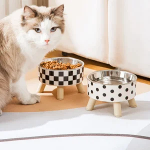 Elevated Dog Bowl Feeders Rounded Cat Dog Bowl Stainless Steel Pet Sublimation Pet Food Bowls