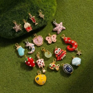 Enamel Animal Charm Pendant Set Small Batch Custom for Diy Jewelry Necklace Bracelet Making Kit Cute Flower Star Turtle Design