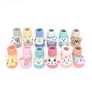 Energetic Breathable Anti Slip 3D Cartoon Cute Dog Cat Animals Pattern Tube Girl Baby Socks